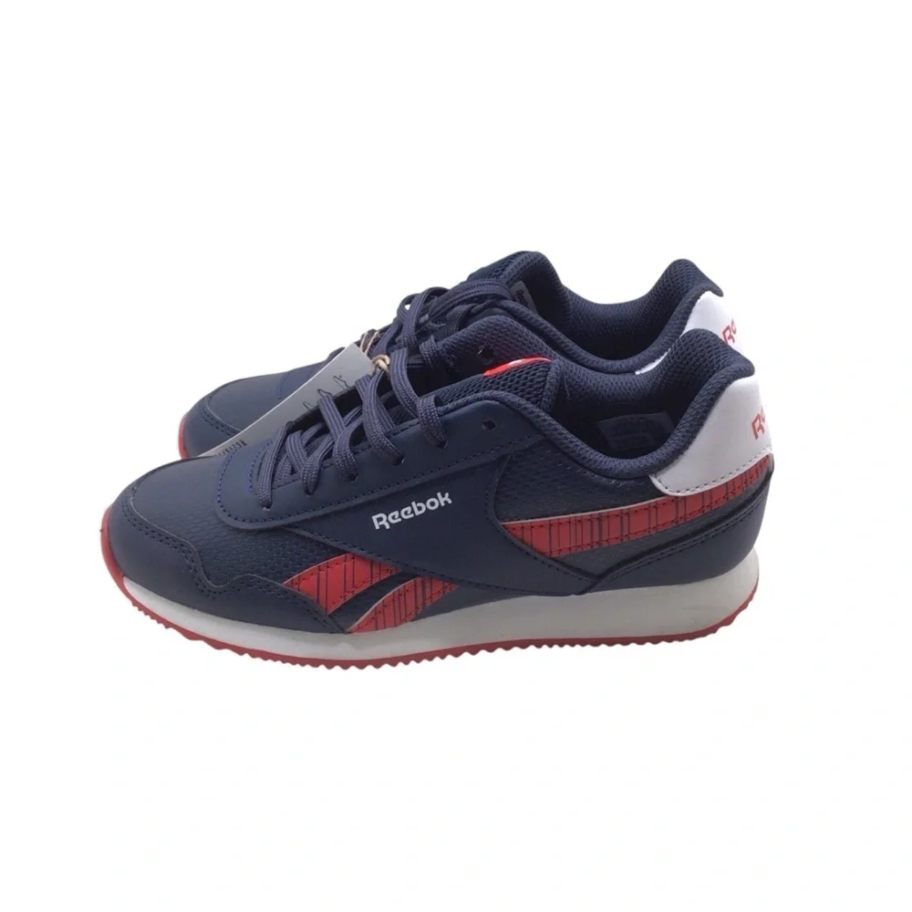 Reebok Royal CL Jog 3.0 Kids Sneakers Size 1 Navy Red White Retro Runner NIB